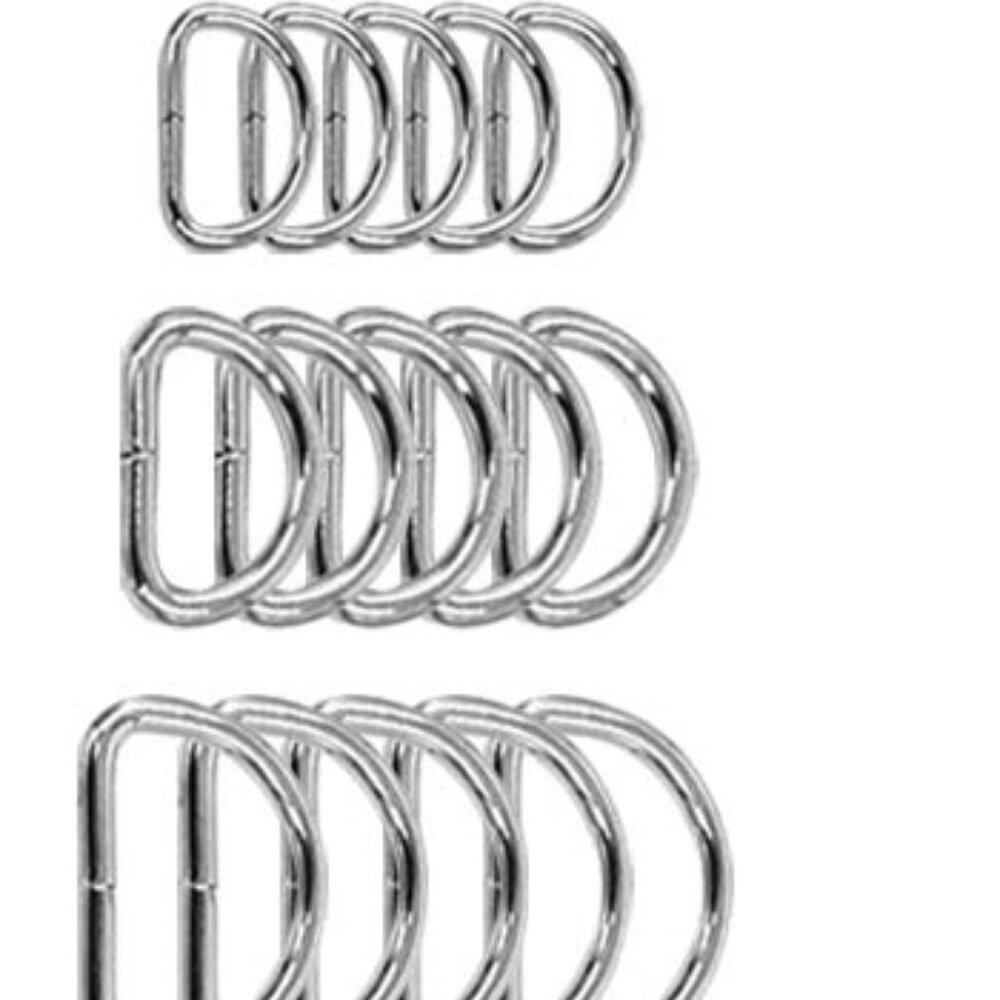 Bundle Of 19 New Silver Metal D-Rings For DIY Craft Jewelry Projects